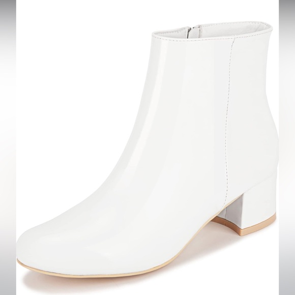 White Ankle Boots for Women - Picture 2 of 9
